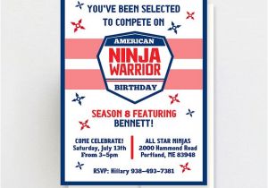 American Ninja Warrior Party Invitations Printable American Ninja Warrior Invitation Ninja Warrior