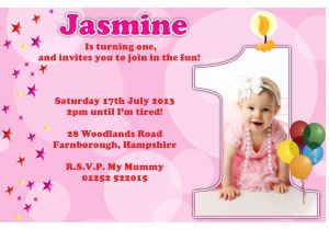 An Invitation Card for A Birthday Party 1st Birthday Invitations Girl Free Template Baby Girl S