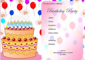 An Invitation Card for A Birthday Party Free Birthday Party Invitation Templates