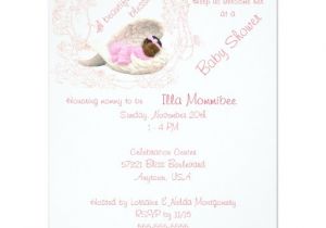 Angel Wings Baby Shower Invitations African Am Baby Girl Angel Wing Shower Invitation