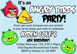 Angry Birds Birthday Party Invitation Template Free Birthday Invitations Angry Bird Invitations Templates