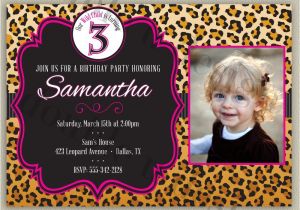 Animal Print Birthday Party Invitations Leopard Print Birthday Party Invitation Printable with Color