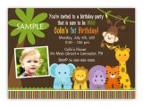 Animal themed Birthday Party Invitation Wording Wild Jungle theme Birthday Party Invitation Boy or Girl You