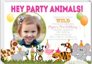 Animal themed Birthday Party Invitation Wording Zoo Birthday Party Invitation Safari Invitation Jungle
