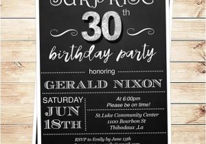 Anniversary Party Invitation Template Surprise 30th Birthday Invitations for Him by