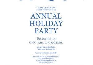 Annual Holiday Party Invitation Template Download Blue Free Printable Invitations for Microsoft