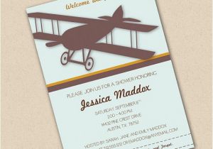 Antique Airplane Baby Shower Invitations Vintage Airplane Baby Shower Invitation by Freshlycutcards