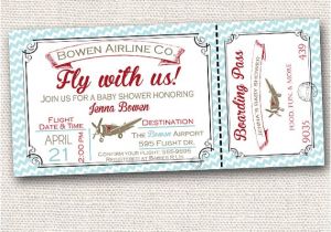 Antique Airplane Baby Shower Invitations Vintage Airplane Baby Shower Invitation by Parchmentpath