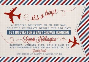 Antique Airplane Baby Shower Invitations Vintage Airplane or Aviation Baby Shower Invitation