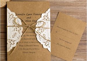 Antique Wedding Invitation Ideas Vintage Rustic Lace Pocket Wedding Invitations Ewls002 as