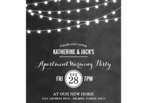 Apartment Warming Party Invitation Wording Summer String Lights Apartment Warming Party 5×7 Paper