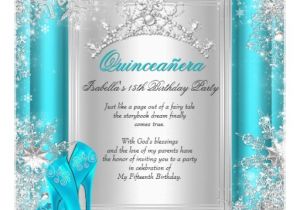 Aqua Quinceanera Invitations Quinceanera 15th Winter Wonderland Teal Aqua Invitation