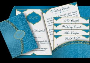 Arabic Style Wedding Invitations Arabic Email Wedding Invitation In Blue Gold