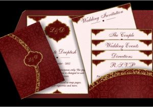 Arabic Style Wedding Invitations Arabic Pattern Email Wedding Invitation In Red Gold
