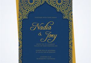 Arabic Wedding Invitation Template Wedding Card with Arabic Style Vector Free Download