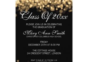 Are Graduation Announcements and Invitations the Same Thing Elegant Graduation Party Gold Lights Card Zazzle Com