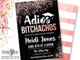 Are Graduation Announcements and Invitations the Same Thing Rose Gold Graduation Invitations Adios Bitchachos Party