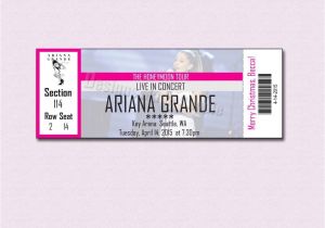 Ariana Grande Birthday Invitations Ariana Grande Ticket Invite