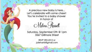 Ariel Baby Shower Invitations Little Mermaid Ariel Baby Shower Invitations
