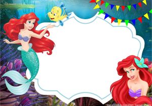 Ariel Birthday Invitation Template Free Ariel the Little Mermaid with Photo Invitation