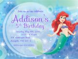 Ariel Birthday Invitation Template Little Mermaid Ariel Birthday Party Invitation Printable or