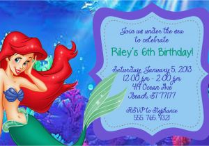 Ariel Birthday Invitation Template Little Mermaid Invitation by Partypassiondesign On Etsy