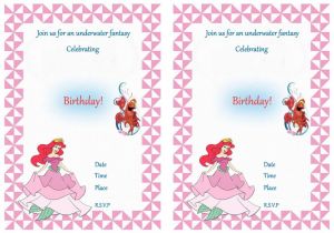 Ariel Birthday Invitations Printable Little Mermaid Birthday Invitations – Birthday Printable