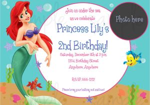 Ariel Birthday Invitations Printable the Little Mermaid Birthday Invitations