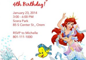 Ariel Birthday Party Invitations Printable 8 Best Of Ariel Free Birthday Printables Little