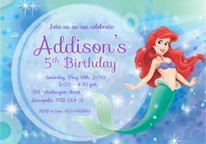 Ariel Birthday Party Invitations Printable 9 Best Of Free Mermaid Printable Invitation