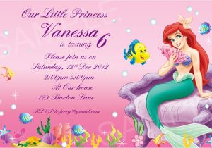 Ariel Birthday Party Invitations Printable Ariel Invitation Printable Disney Princess Birthday