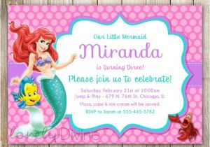 Ariel Birthday Party Invitations Printable Little Mermaid Birthday Invitation Ariel Invitation Ariel