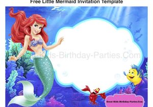 Ariel Birthday Party Invitations Printable Little Mermaid Font