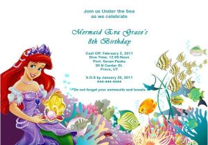 Ariel Birthday Party Invitations Printable the Little Mermaid Birthday Invitations