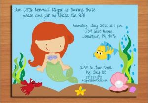 Ariel Party Invites Ariel Little Mermaid Princess Birthday Party Invitation