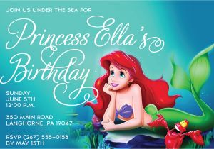 Ariel Party Invites Free Printable Birthday Invitations Ariel Mermaid