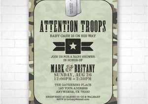 Army Baby Shower Invitations Diy Army themed Baby Shower Invitation