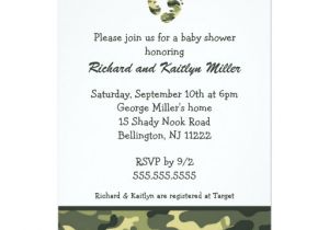 Army Camo Baby Shower Invitations Camo Army Green Baby Feet Shower Invitation