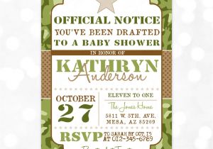 Army themed Baby Shower Invitations Camo Boy Baby Shower Invite Military Baby Shower Invitation