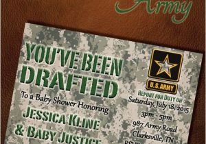 Army themed Baby Shower Invitations Military Baby Showers Us Military and Digital Invitations
