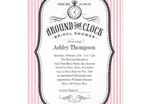 Around the Clock Bridal Shower Invitations Personalized Around the Clock Wedding Shower Invitations