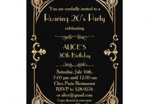 Art Deco Birthday Party Invitations Birthday Party Invitation Any Age Art Deco Gatsby Zazzle