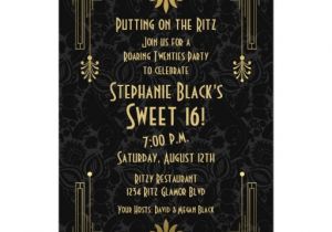 Art Deco Birthday Party Invitations Sweet 16 Birthday Invitation Roaring 20s Art Deco Zazzle