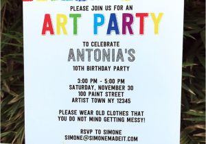 Art Party Invitation Template Free Art Party Printables Invitations Decorations Paint Party