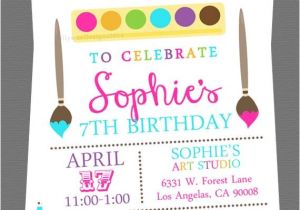 Art themed Birthday Party Invitation Wording Art Party Invitation Paint Party Invitation Craft Party