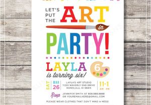 Art themed Birthday Party Invitation Wording Unavailable Listing On Etsy