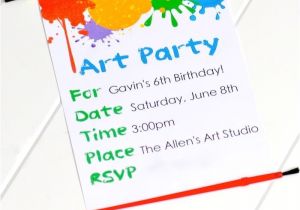 Art themed Birthday Party Invitations Party Invitations Very Best Art Party Invitations Art