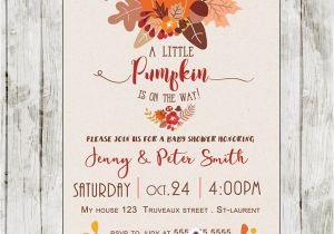Autumn themed Baby Shower Invitations Fall themed Pumpkin Baby Shower Invitations Personalized