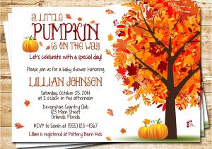 Autumn themed Baby Shower Invitations Little Pumpkin Baby Shower Invitation Autumn Fall Baby