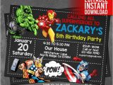 Avengers Birthday Invitation Template Avengers Invitation Instant Download Avengers Invitations